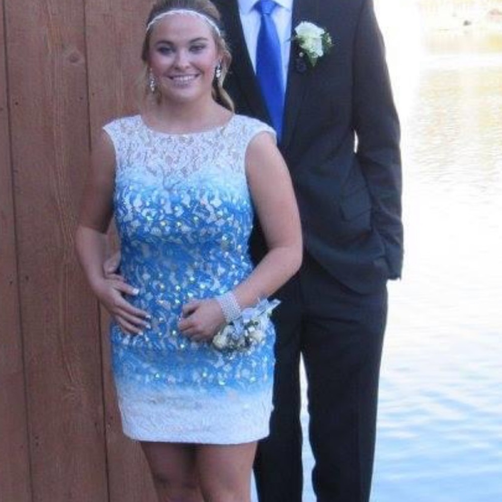 Short royal blue ombré dress